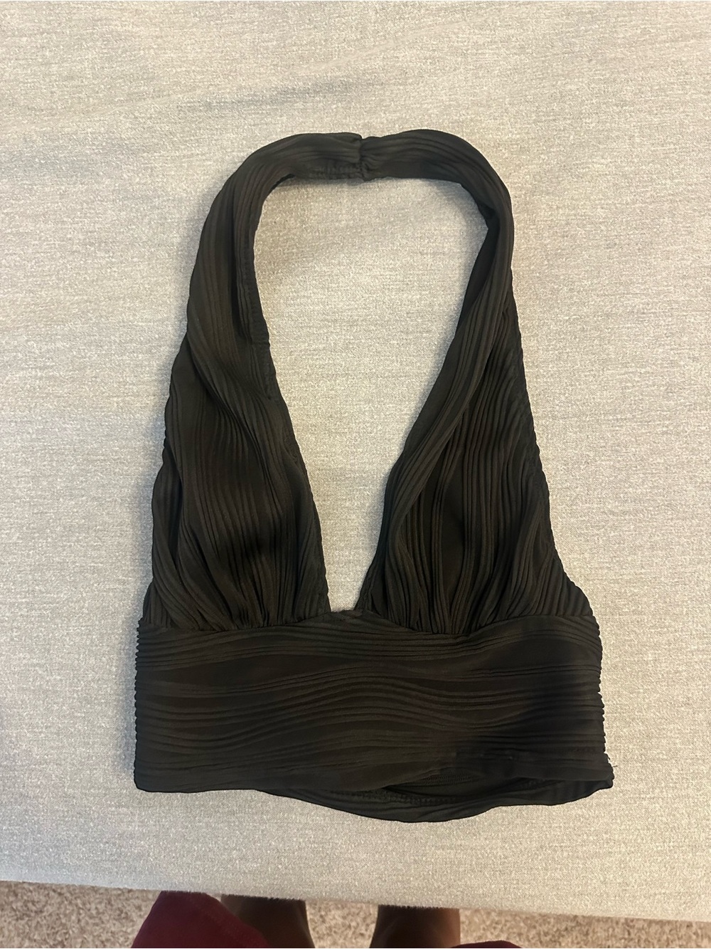 SHEIN Black Pleated Halter Tank Top size small